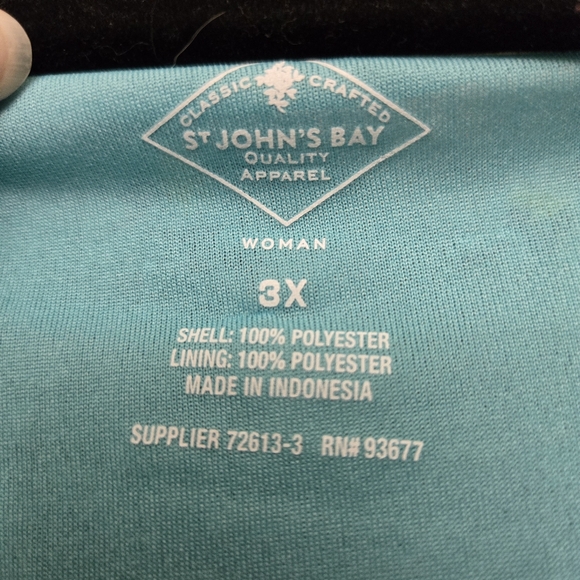 St. John's Bay 3X Blue Floral Blouse with yellow flowers - Picture 6 of 10